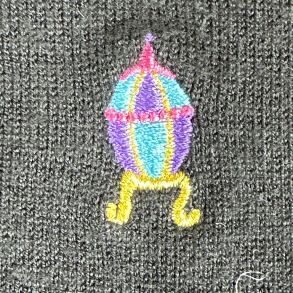 Etoile Embroidered Cardigan Women's XL Black Faberge Egg Easter Funky (1045) - Picture 3 of 9